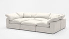 Soulfa 6-Cube Movie Pit or Sectional Cloud Couch in white sand, modular, non-toxic, stain resistant, washable
