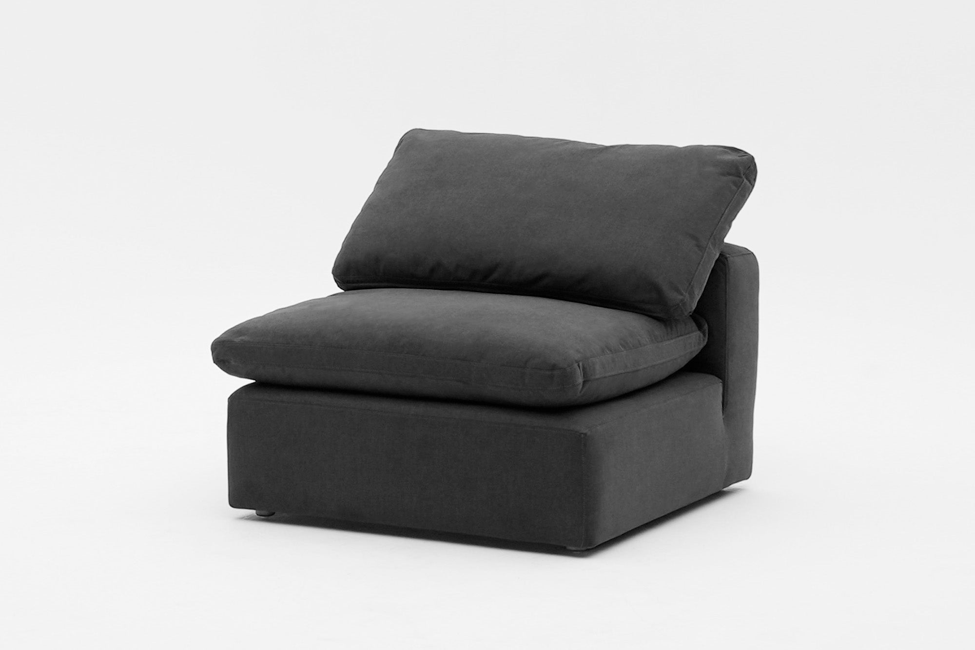 Soulfa Armless Cube Cloud Couch, charcoal modular sectional sofa chaise, non-toxic, stain resistant, washable
