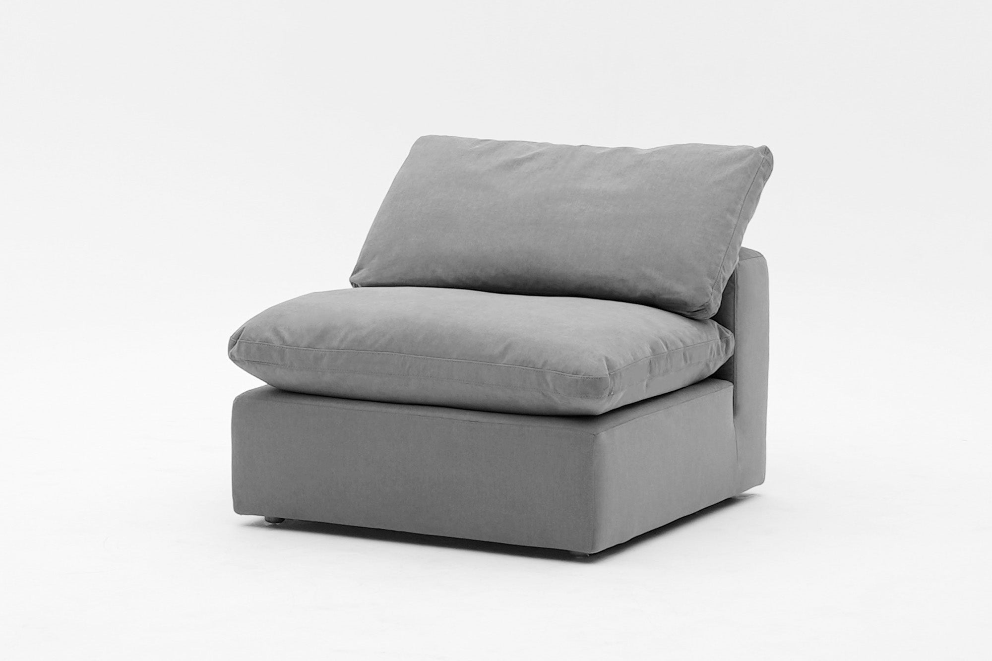 Soulfa Armless Cube Cloud Couch, fog grey, modular sectional sofa chaise, non-toxic, stain resistant, washable
