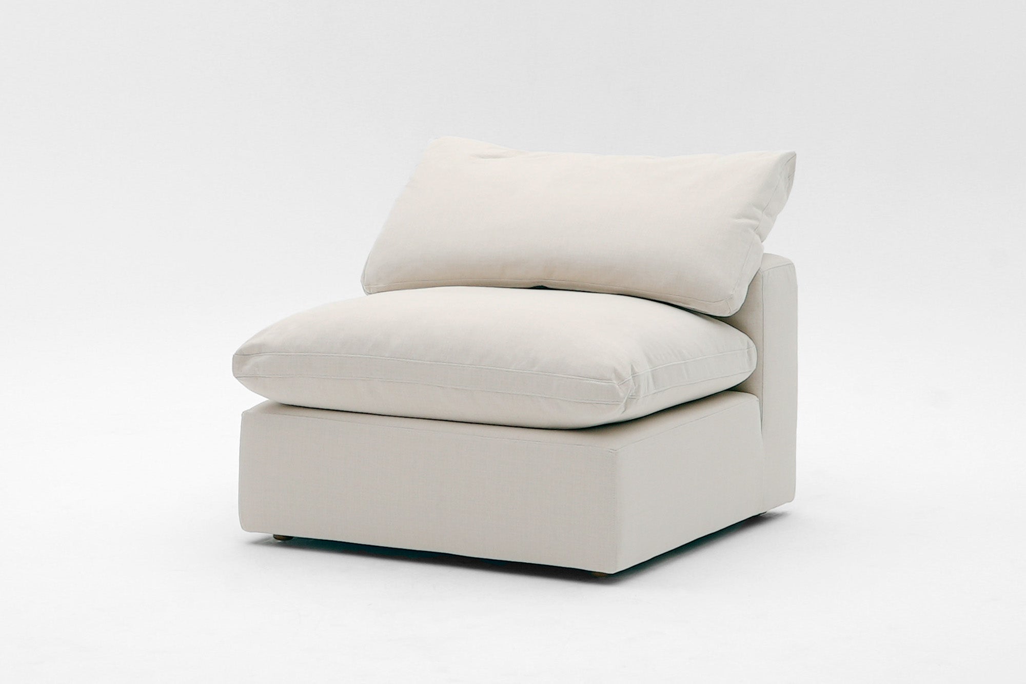 Soulfa Armless Cube Cloud Couch, natural linen, modular sectional sofa chaise, non-toxic, stain resistant, washable
