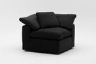 Soulfa Corner Cube Cloud Couch, black velvet, modular sectional sofa chaise, non-toxic, stain resistant, washable
