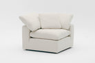 Soulfa Corner Cube Cloud Couch, natural linen, modular sectional sofa chaise, non-toxic, stain resistant, washable

