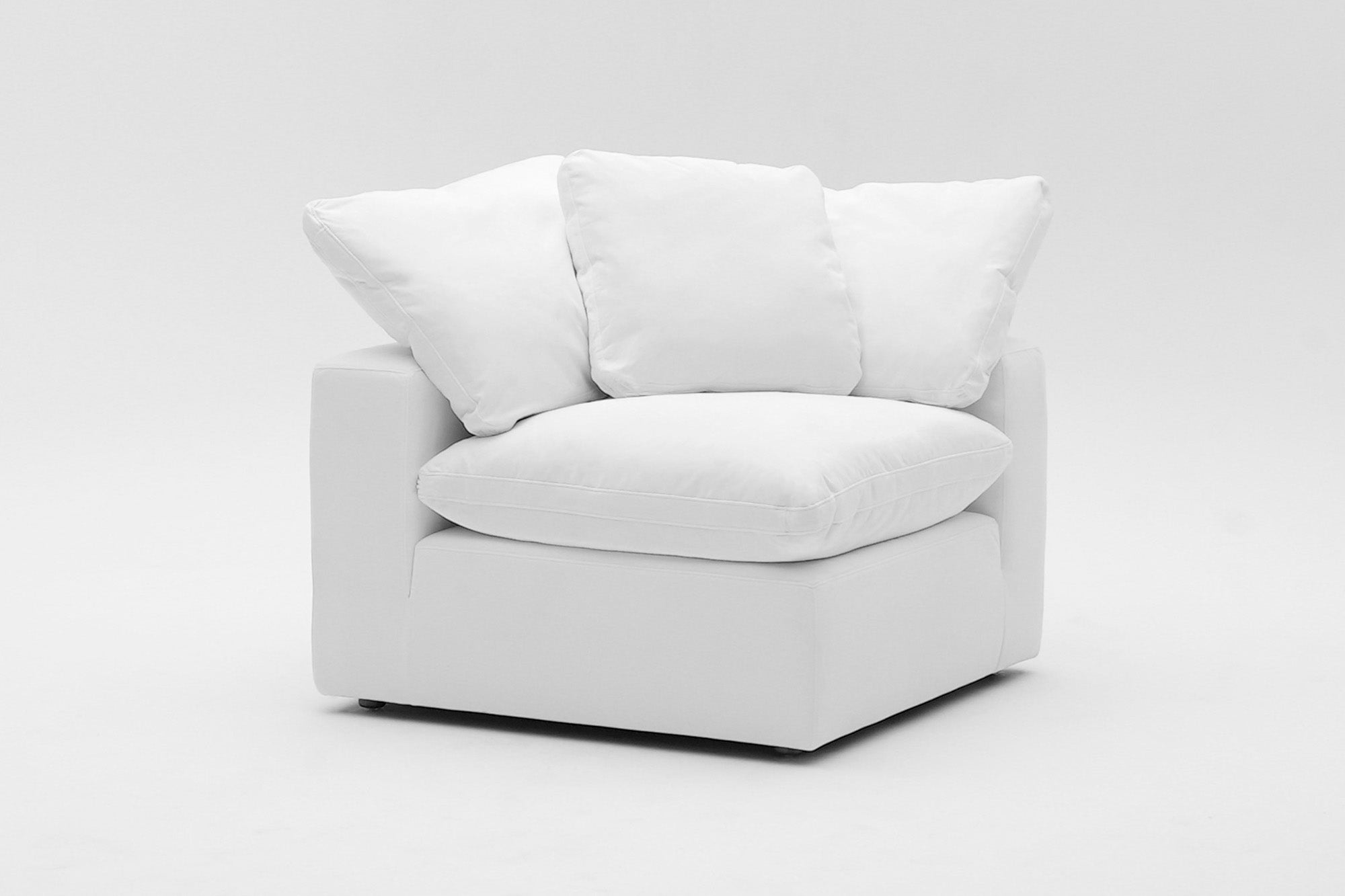Soulfa Corner Cube Cloud Couch, white, modular sectional sofa chaise, non-toxic, stain resistant, washable
