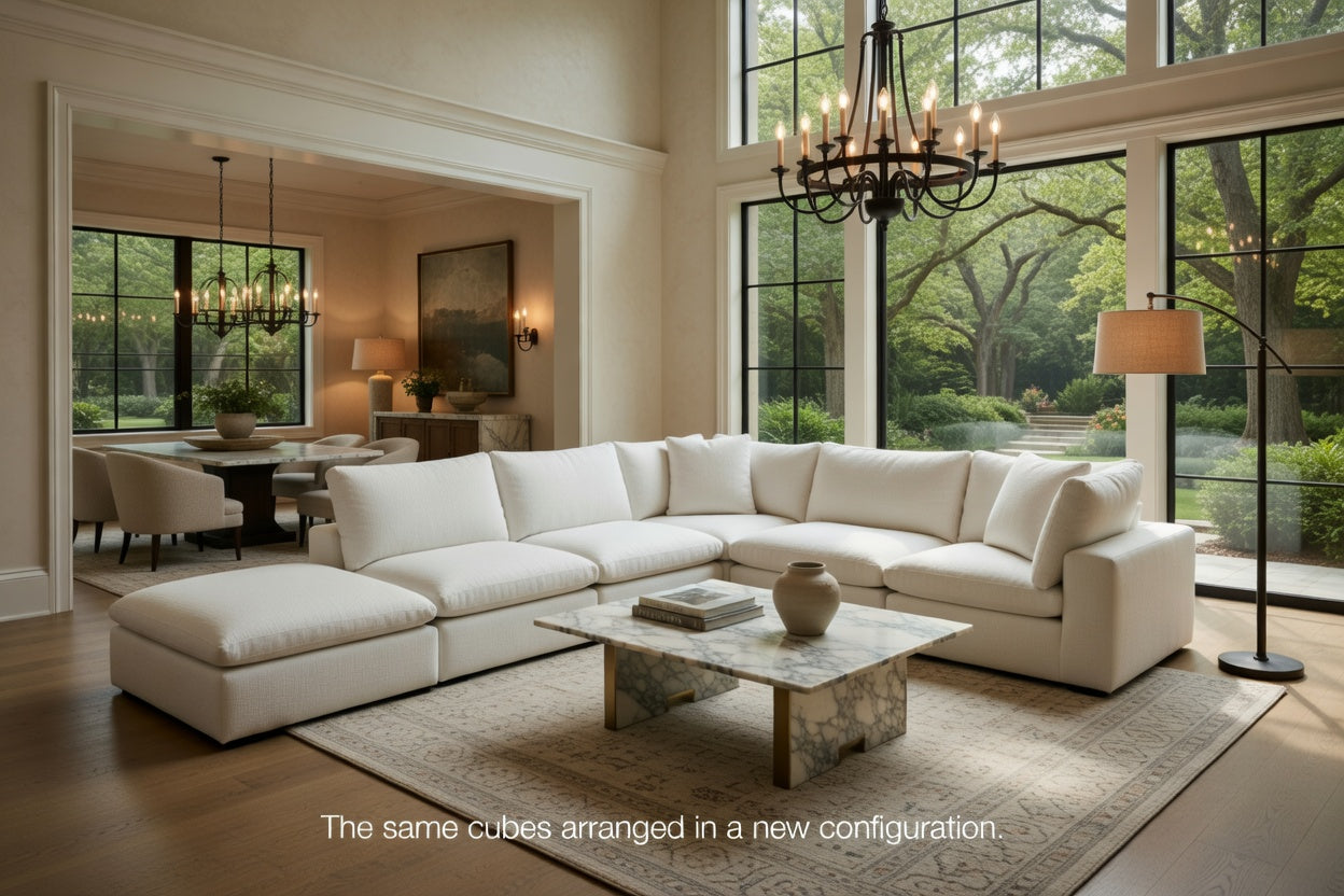 6-Cube Soulfa Movie Pit or Sectional - Natural Linen Soulfa Home