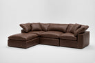 4-Cube Modular Chaise Sectional Modular Cubes Soulfa Home 38" Roasted Chestnut Vegan Leather NO